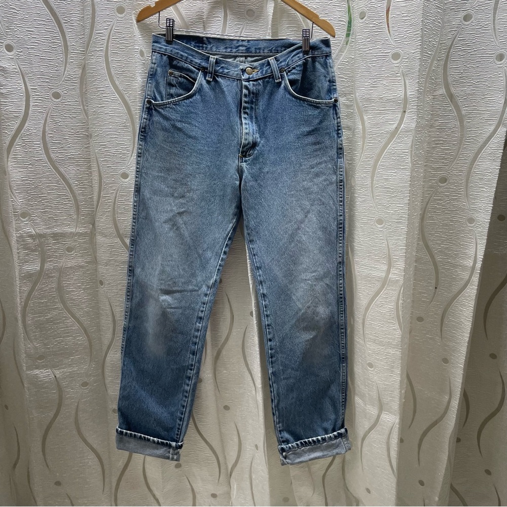 Wrangler Authentic Jeans Mens 32 Blue Good Straight Leg Medium Wash Denim